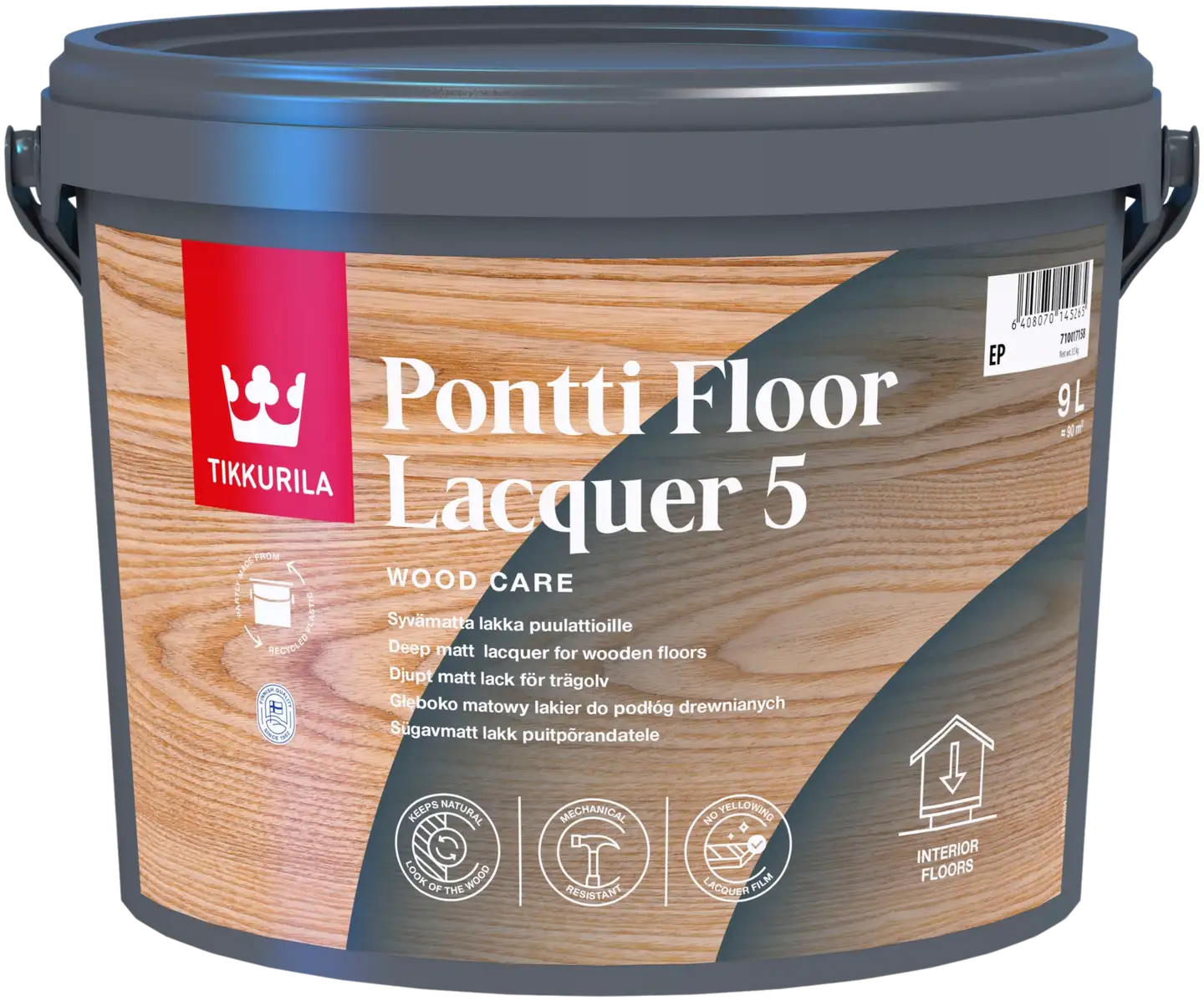 Tikkurila puulattialakka Pontti Floor Lacquer 5 9 l EP sävytettävissä täyshimmeä