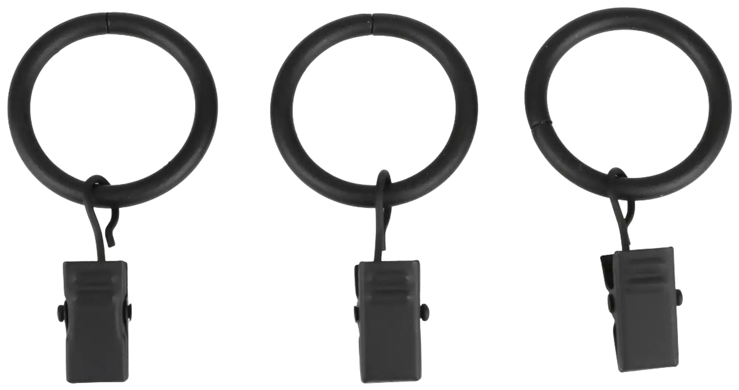 Ihanin verhorengas nipistimellä musta 25/32mm 10kpl - 1