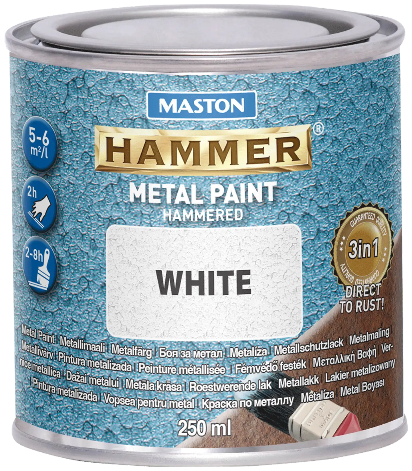 Maston metallimaali Hammer Vasaralakka valkoinen 250 ml - 1