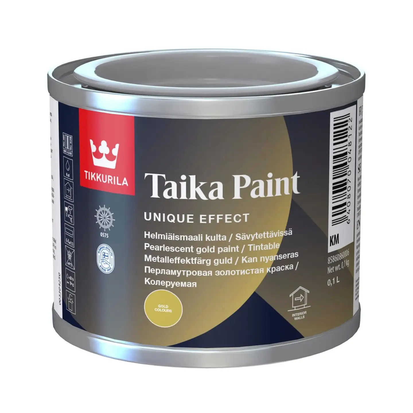 Tikkurila pintamaali Taika Paint 0,1 l kulta sävytettävissä puolikiiltävä