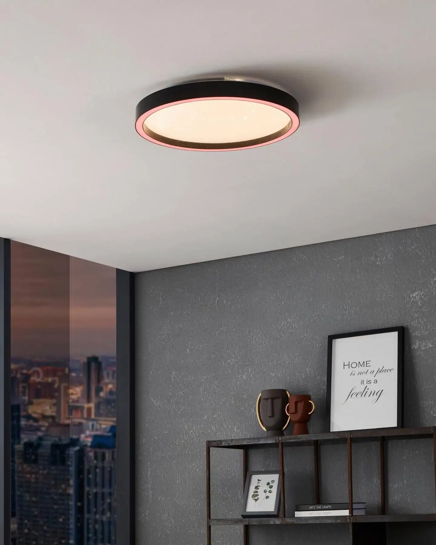 EGLO Plafondi connect.z Montemorelos-z led 17,8W Ø42cm musta/valkoinen, kristalliefekti - 7