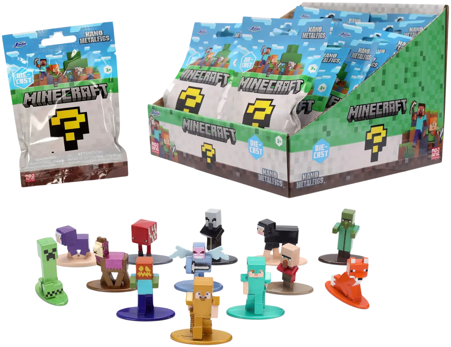 Jada Minecraft keräilyhahmot, 4 cm, metallia (die-cast), useita erilaisia, yllätyspussi, myydään yksittäin - 1
