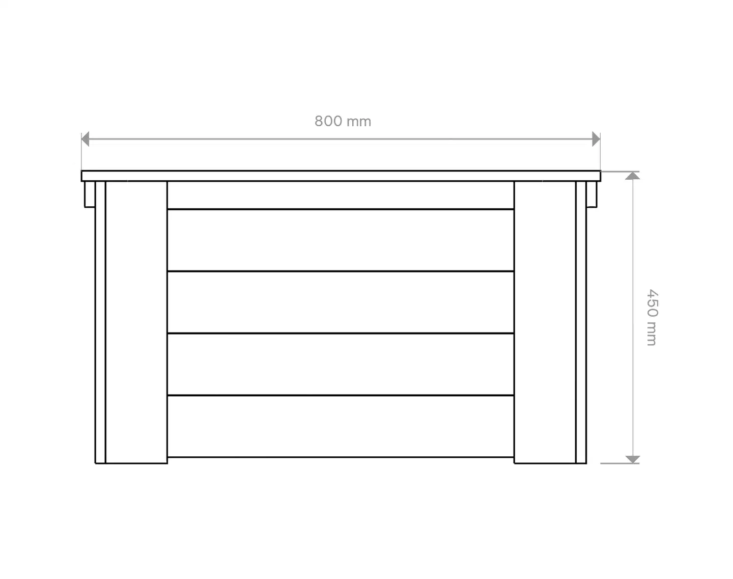 Piha-arkku, valkoinen, 40x45x80cm - 2