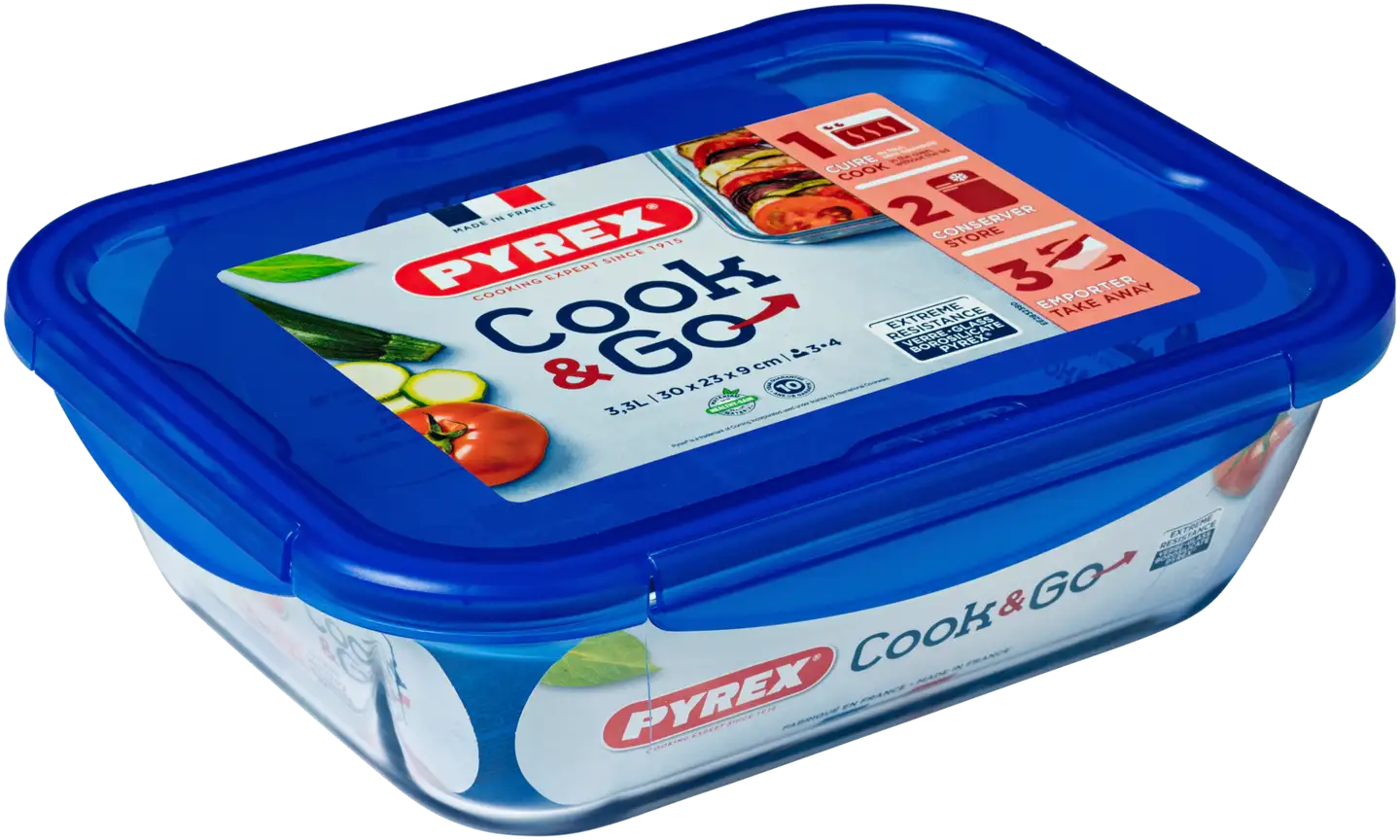 Pyrex Cook & Go lasivuoka ja kansi 3,5 l 30 x 23 cm - 1