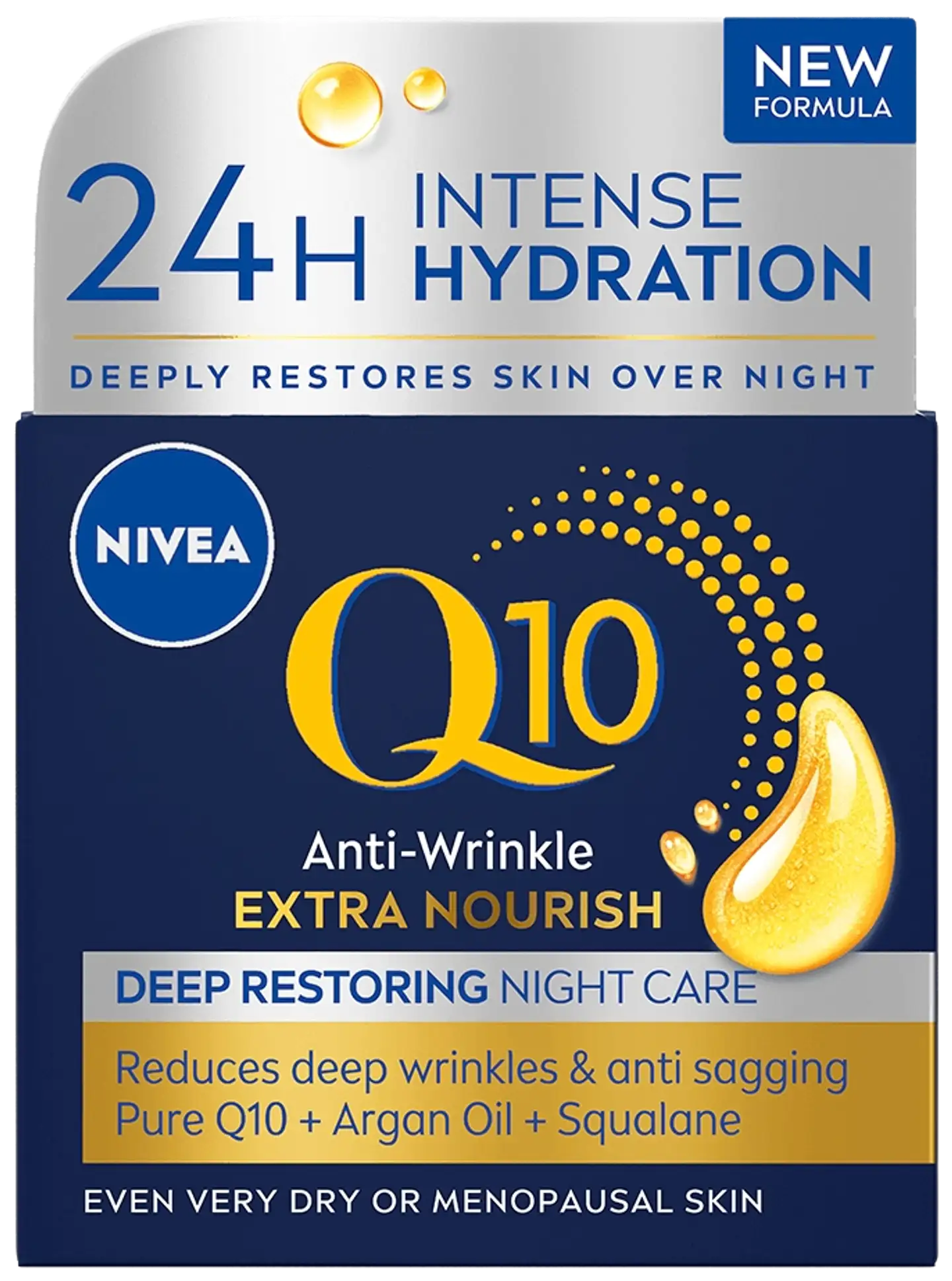 NIVEA 50ml Q10 Anti-Wrinkle Extra Nourish Deep Restoring Night Cream -yövoide