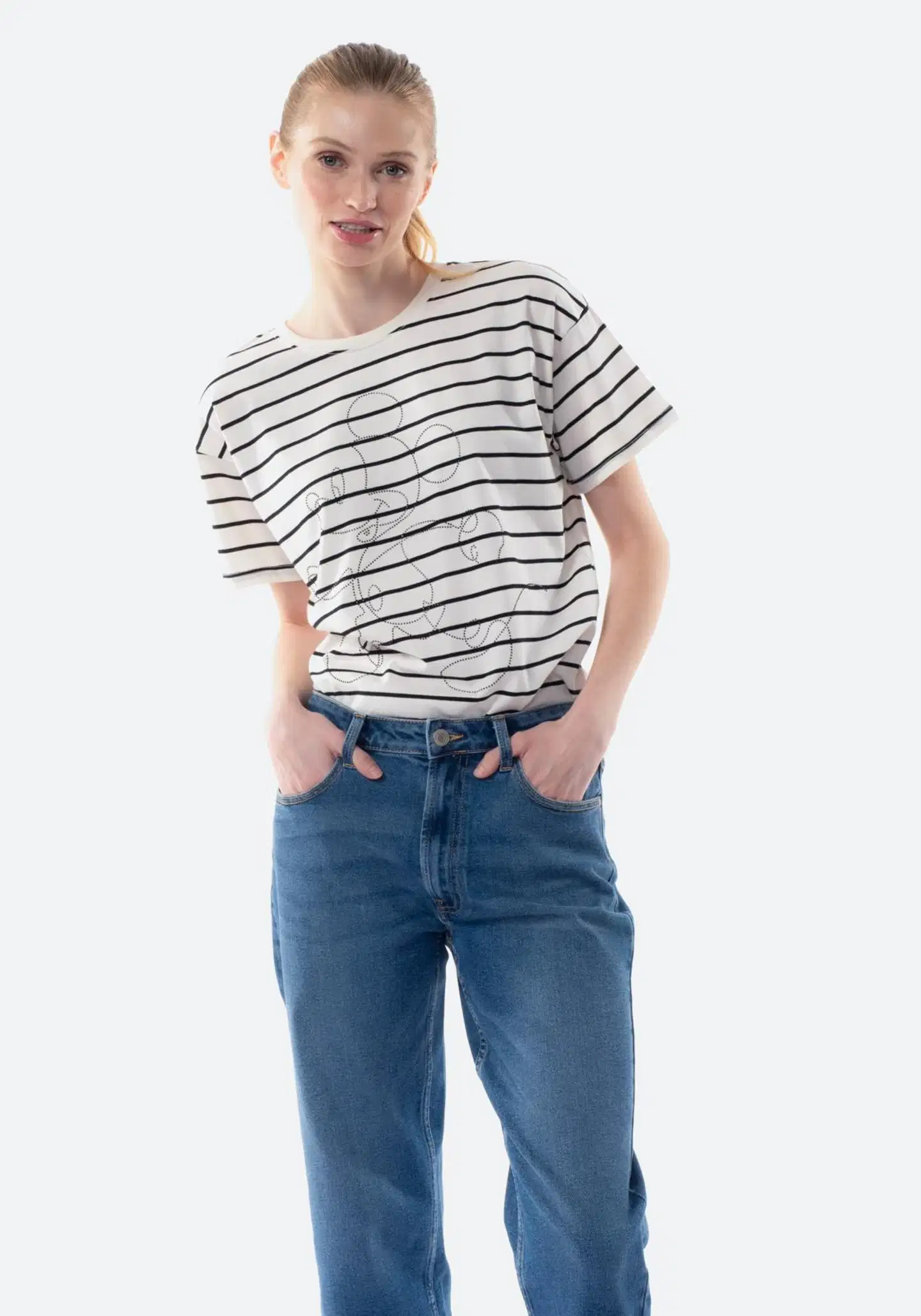 Disney naisten T-paita Mickey Mouse I277469 - ecru - 3