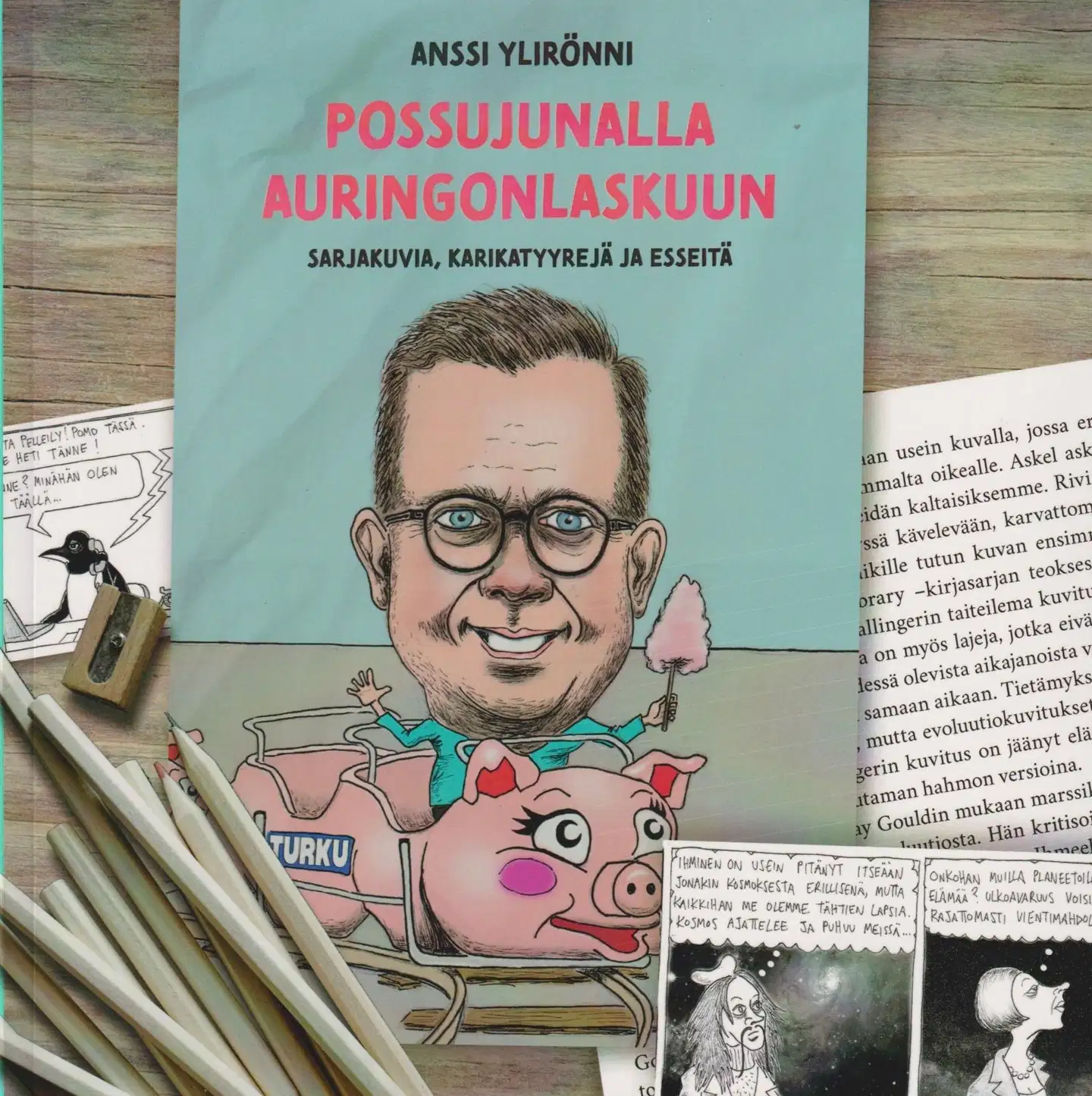 Ylirönni, Possujunalla auringonlaskuun - Sarjakuvia, karikatyyrejä ja esseitä