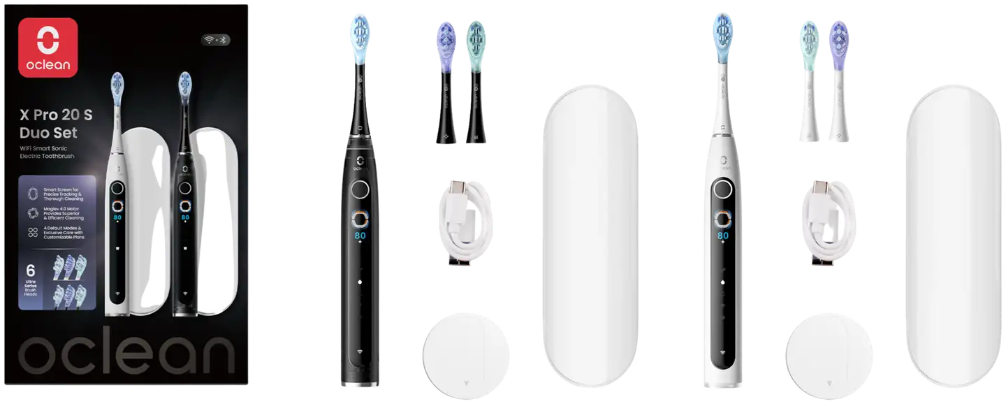 Oclean sähköhammasharja X Pro 20 Set Duo Set valkoinen & musta C01000746 - 1