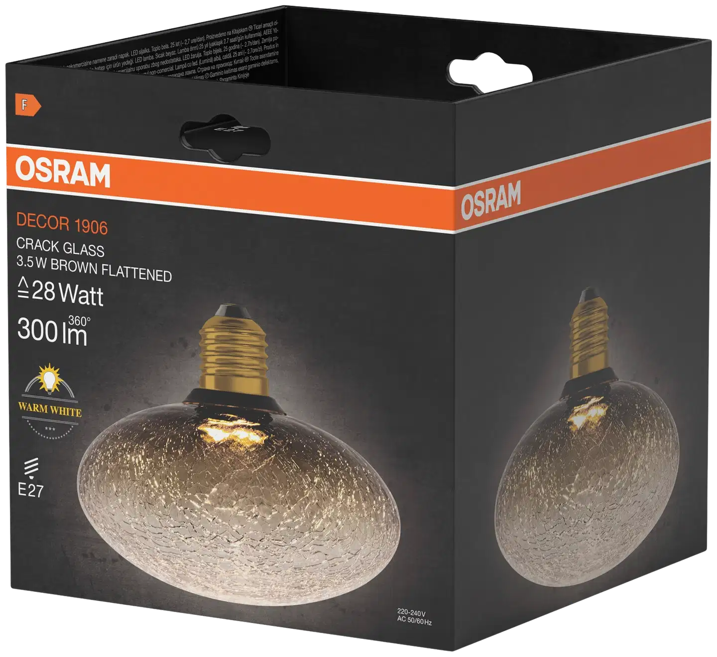Osram LED-sisustuslamppu Decor Cracked Flat 3,5W E27 ruskea - 3