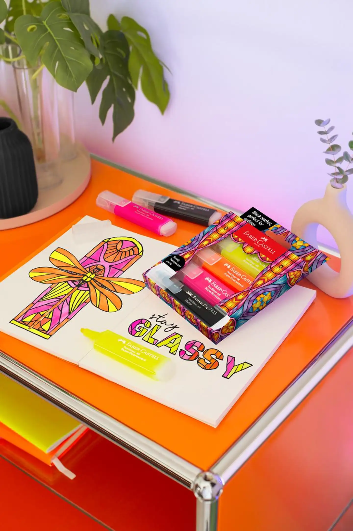 Faber-Castell Glassy korostuskynä 4 värin lajitelma - 4