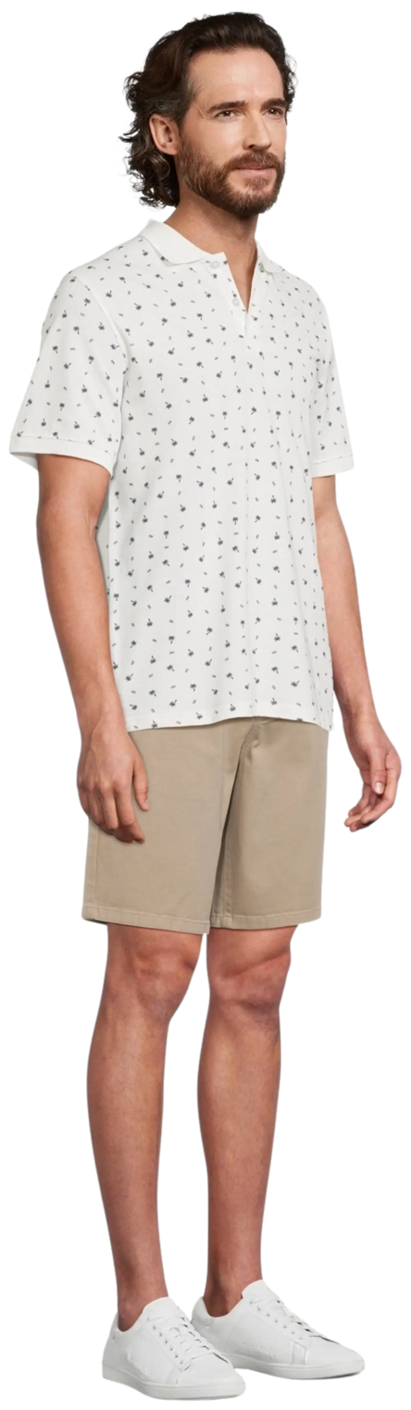 House miesten kuviollinen pikeepaita Palmu 195H152614 - WHITE - 4