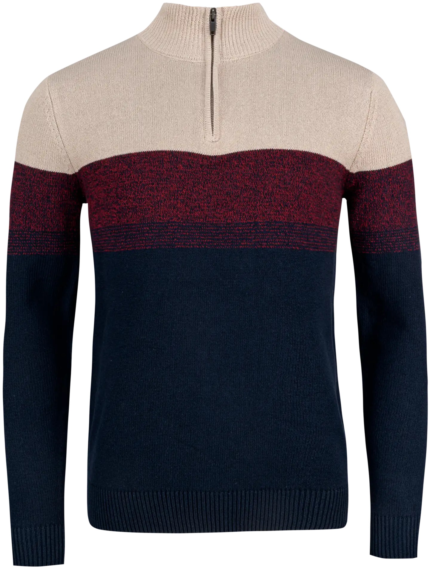 TEX miesten neulepusero half-zip I967113 - burgundi - 1