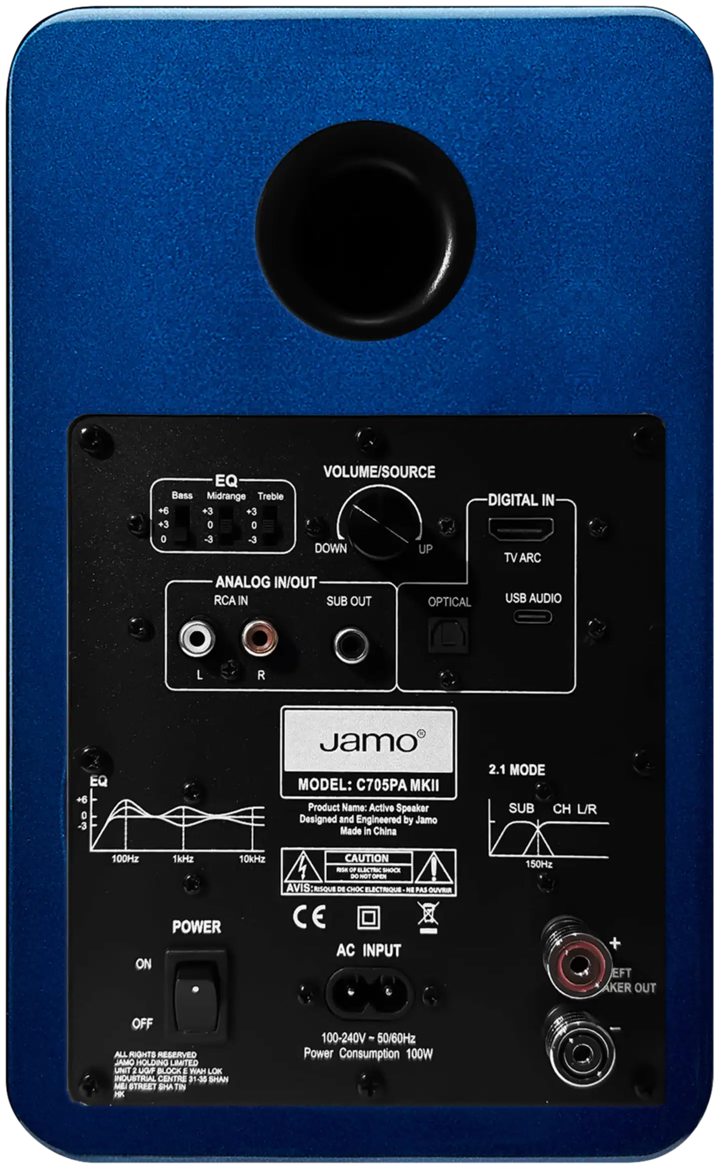Jamo aktiivikaiutinpari C705PA MKII High Gloss Blue - 3