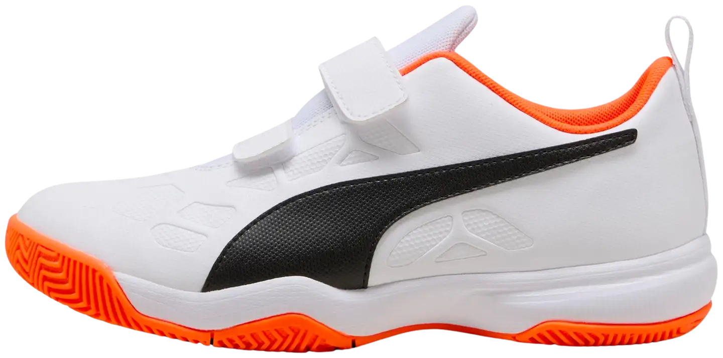 Puma lasten sisäpelikengät Tenaz V Jr - Puma White-Puma Black-Orange - 1
