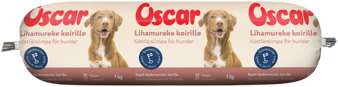 Oscar Lihamureke koirille täydennysrehu 1kg