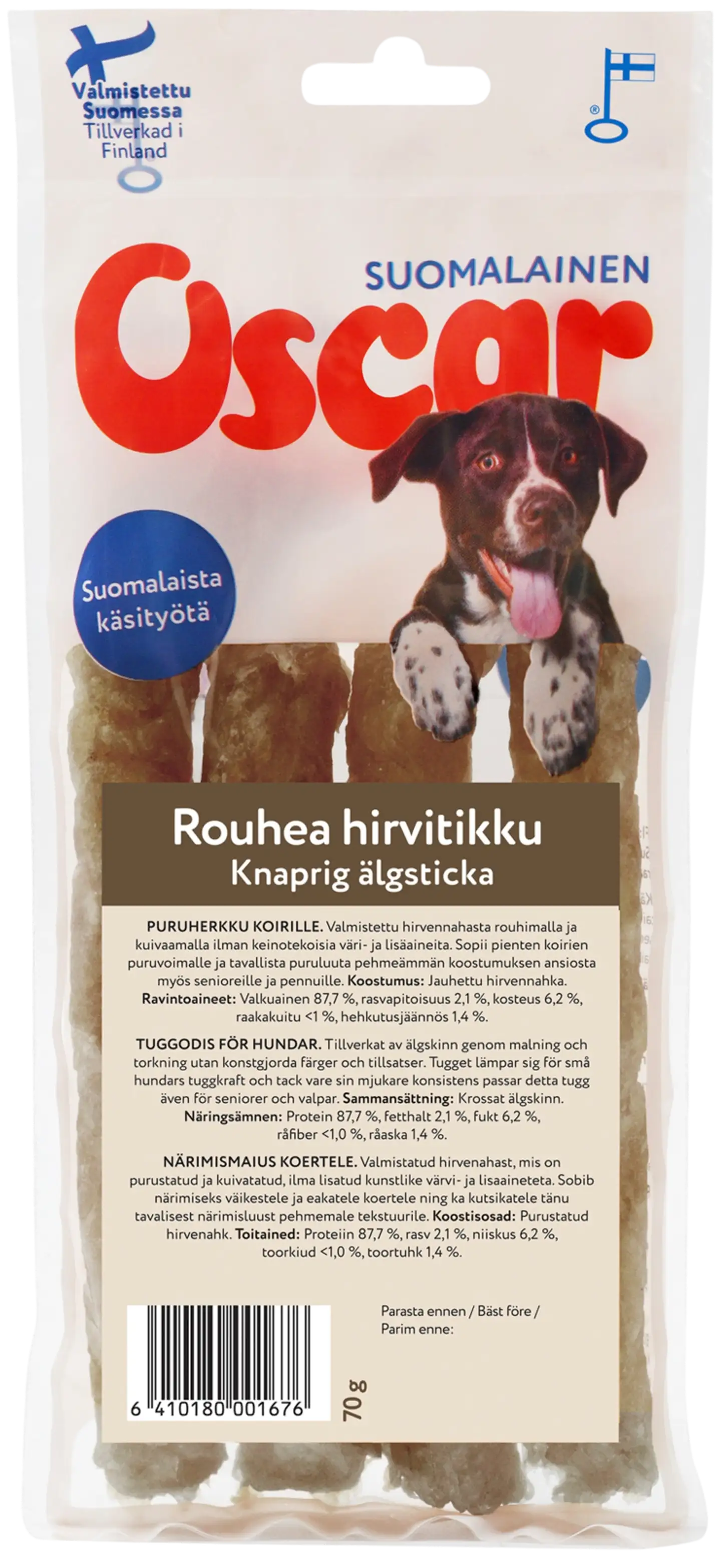 Oscar Rouhea hirvitikku 70 g, koirille