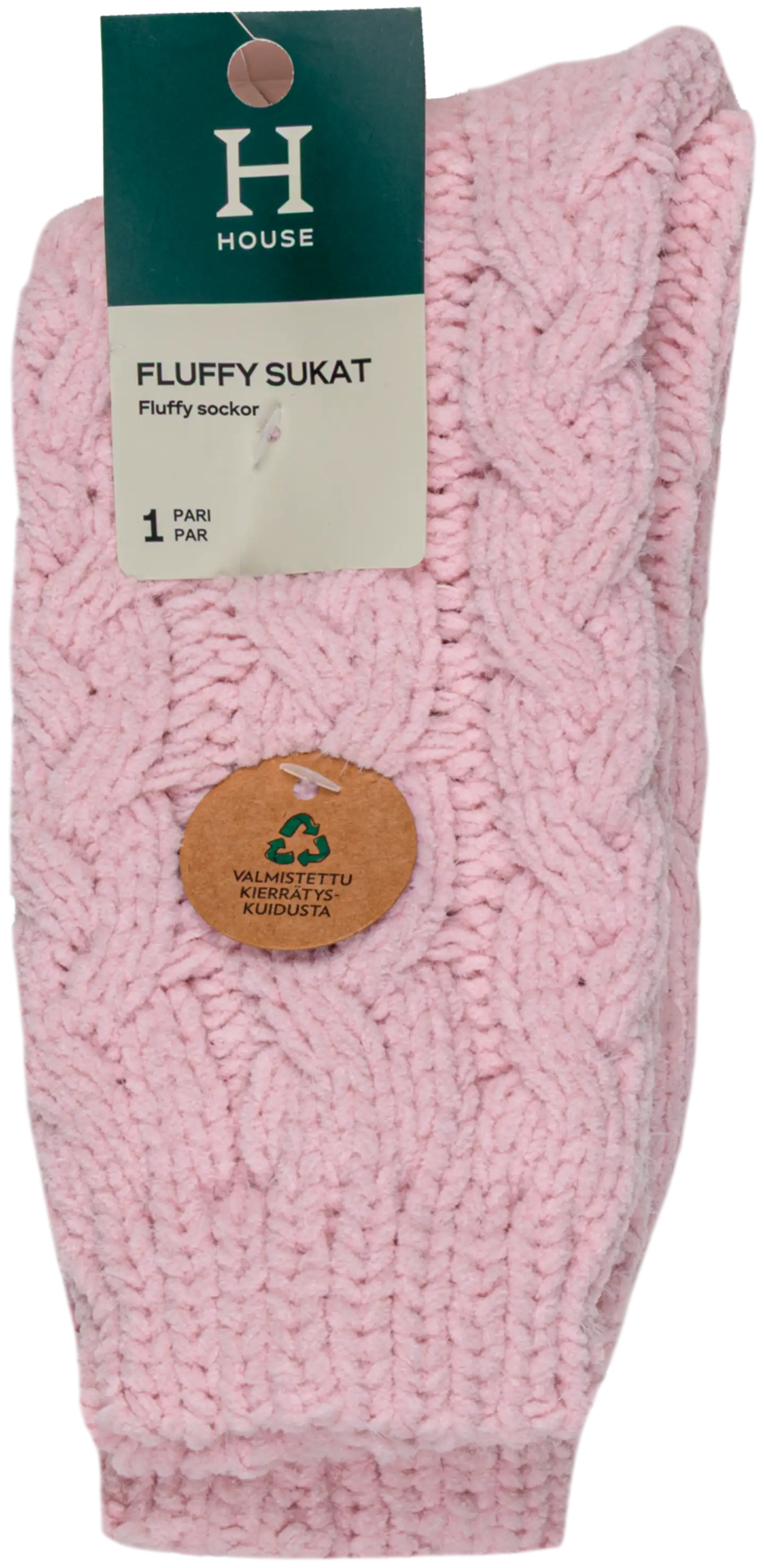 House naisten pehmeät palmikkosukat ABS 214H322530 - pink - 2