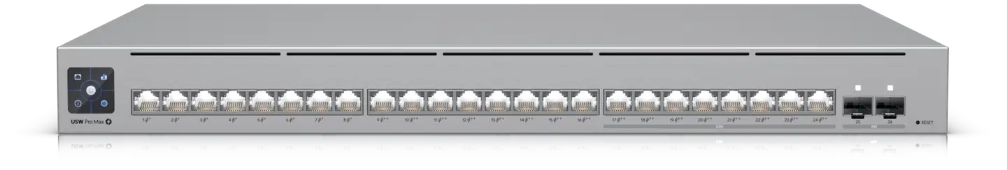 Ubiquiti 24-porttinen multi-gigabit PoE++ -kytkin Layer 3 -ominaisuuksilla USW-PRO-MAX-24-POE - 1