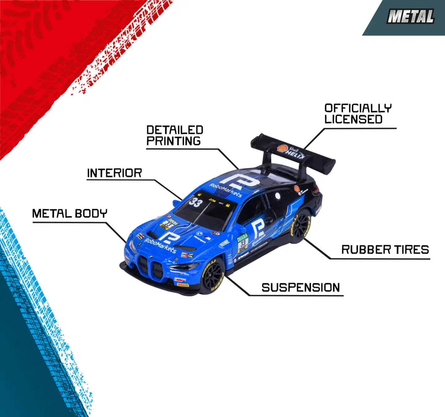 Majorette - Motorsport DTM 4 auton lahjapakkaus 1:64, 7,5 cm, die-cast - 6