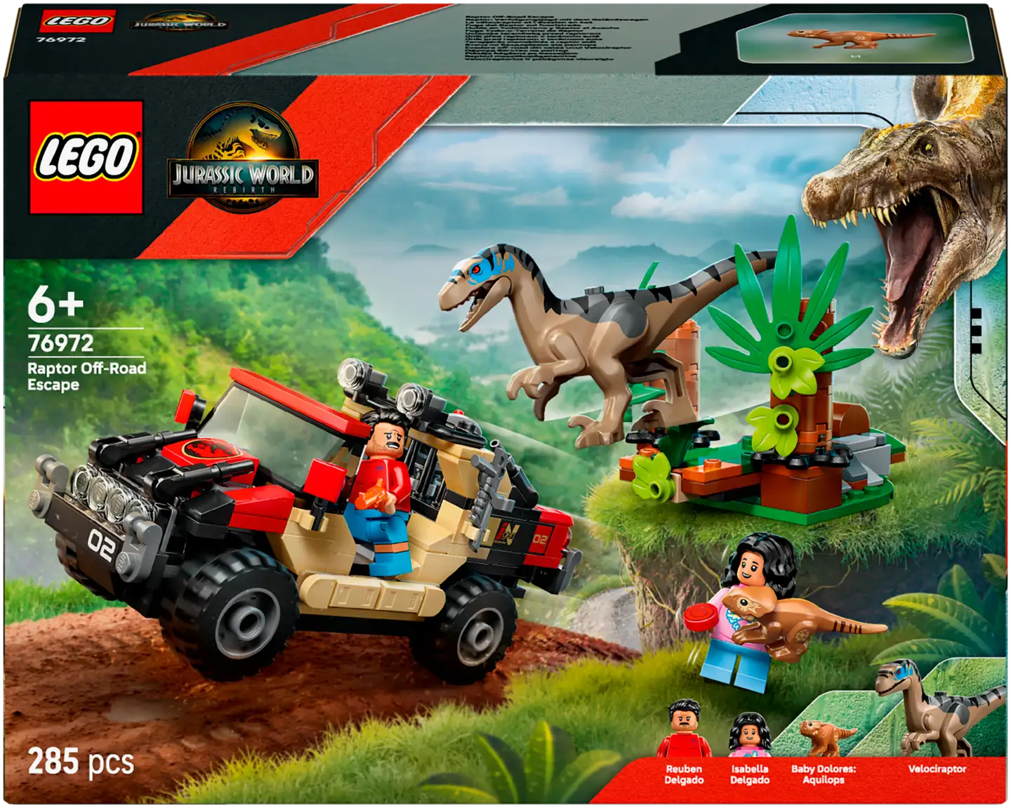 LEGO® Jurassic World Raptor ja pako maastoautolla 76972 - 2