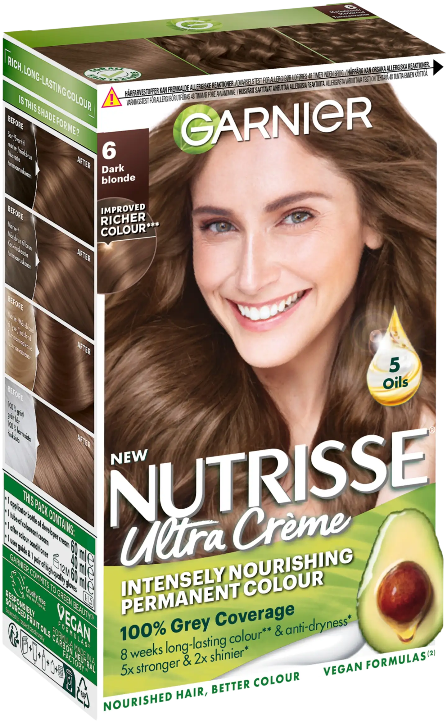 Garnier Nutrisse Ultra Creme 6.0 Dark Blonde Tummanvaalea kestoväri 1kpl - 1