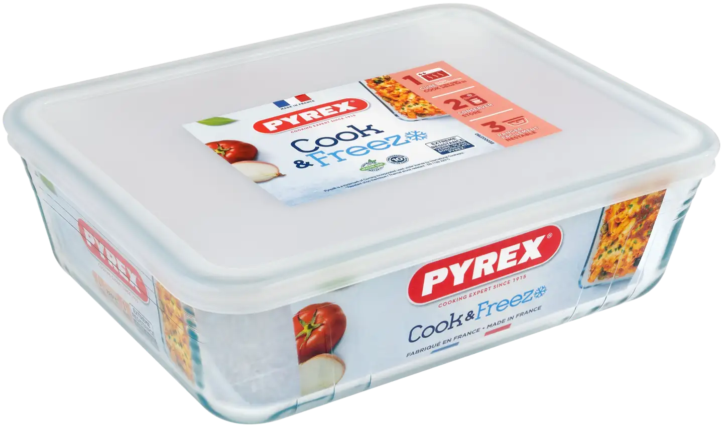 Pyrex Cook & Freeze lasivuoka ja kansi 25x19cm - 1