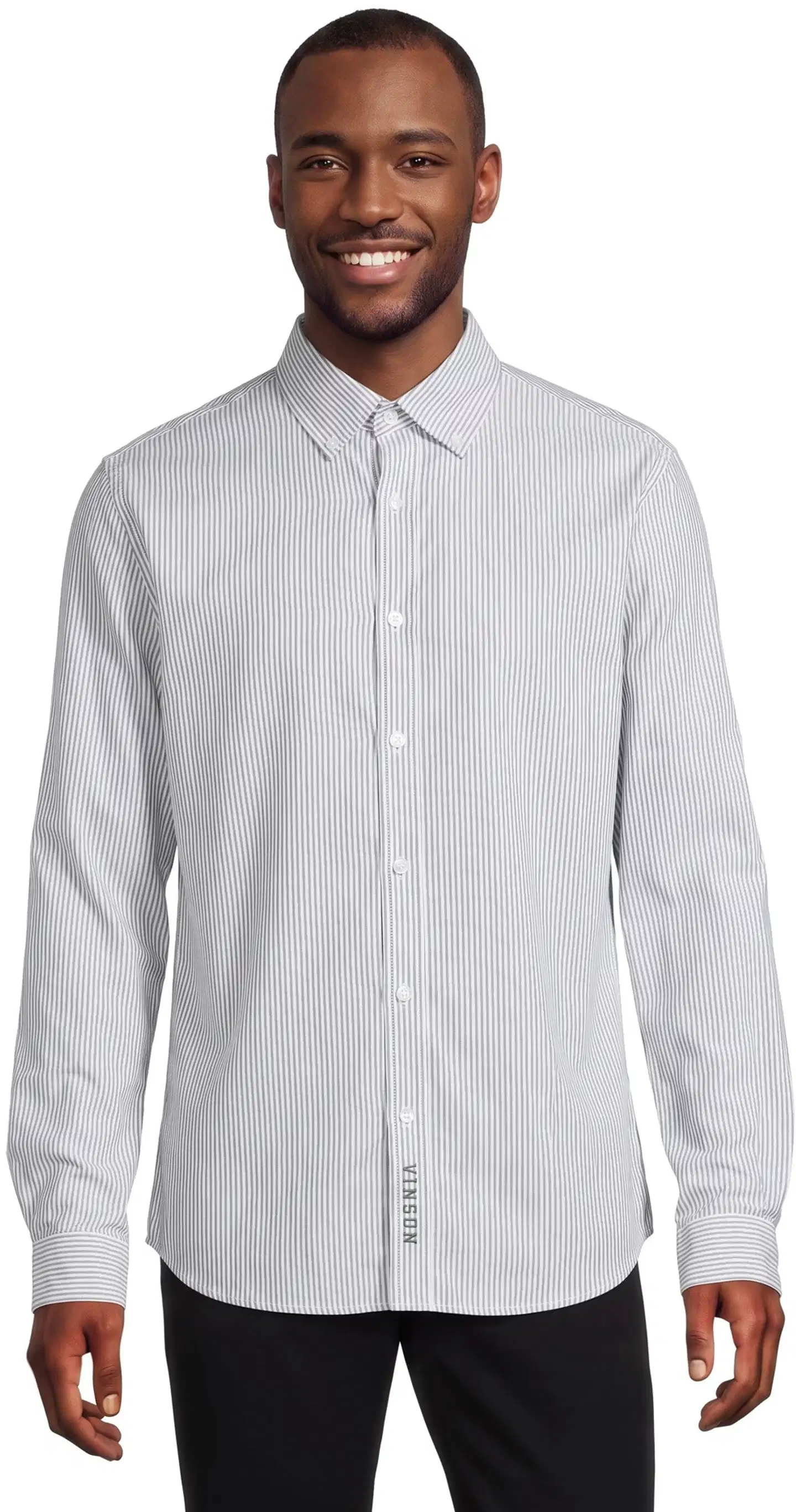 Vinson miesten kauluspaita Diego - FoREST NIGHT stripe - 1