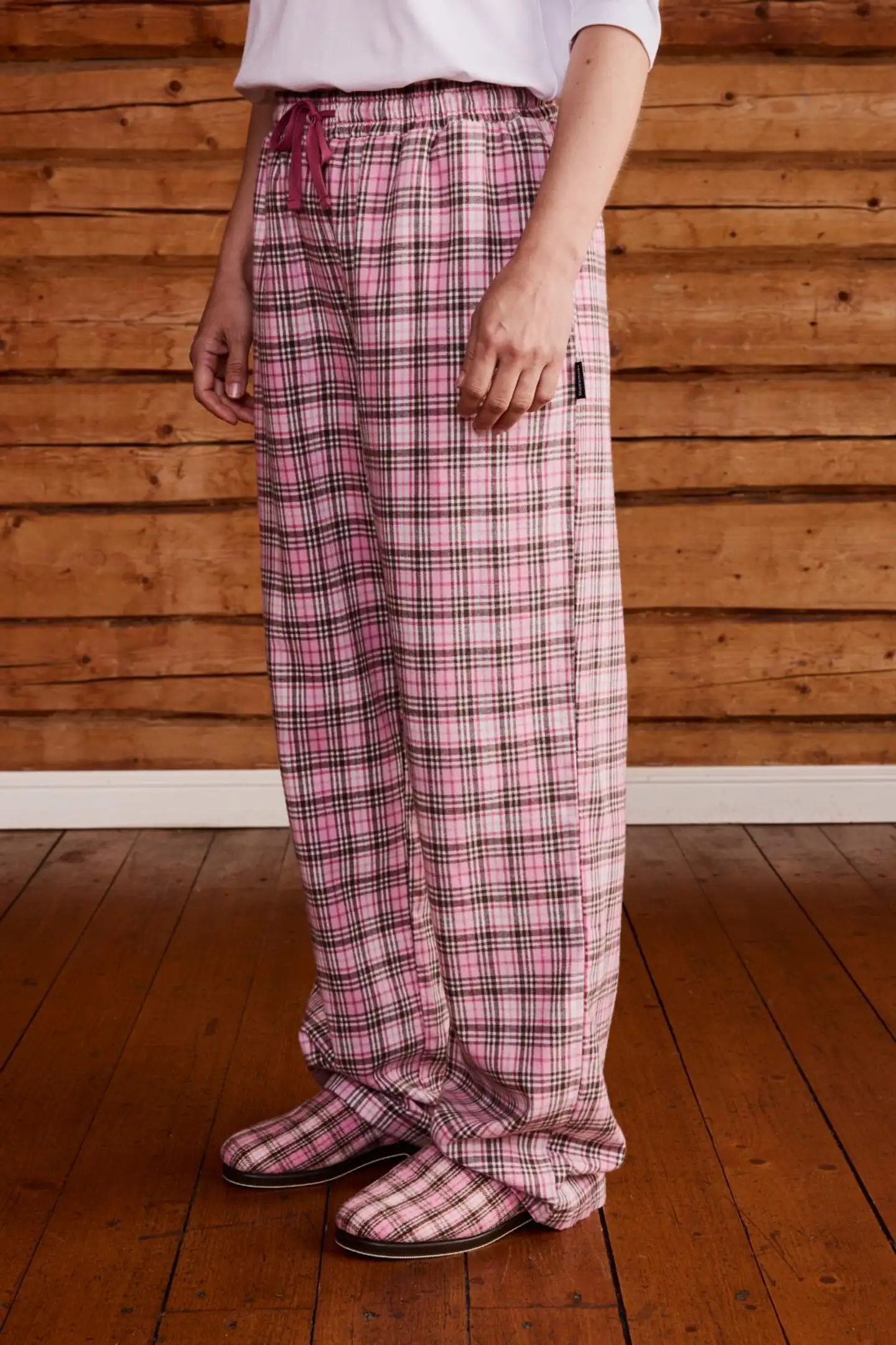 Reino&Aino naisten flanellipyjamahousut Aino - pink check - 3