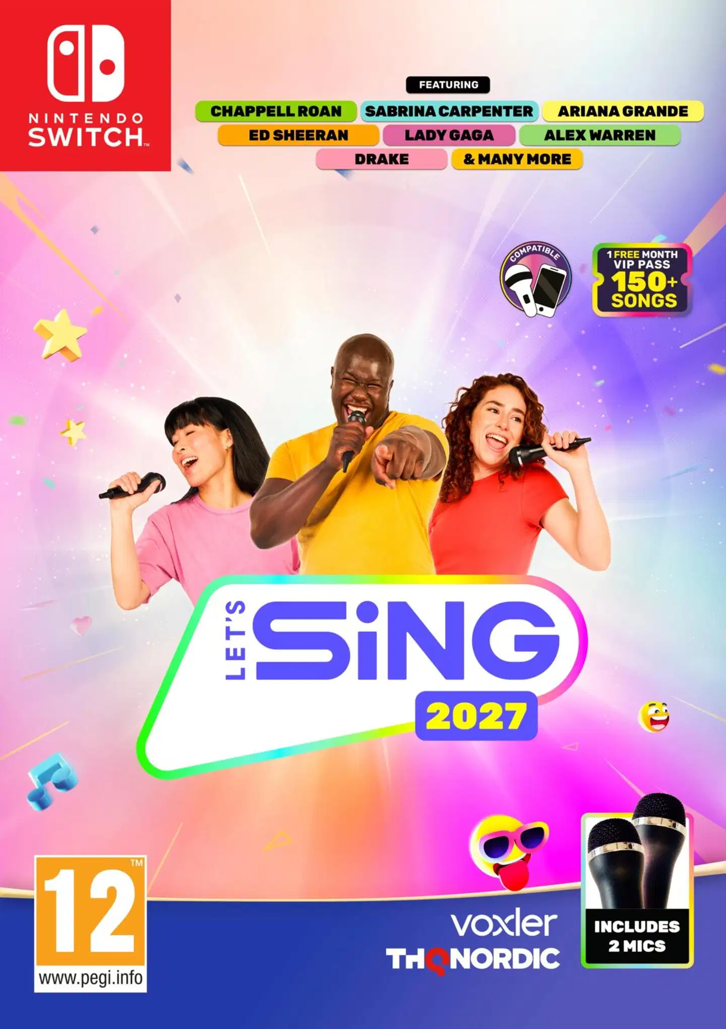 Nintendo Switch Let's Sing 2027 & 2 mikrofonia