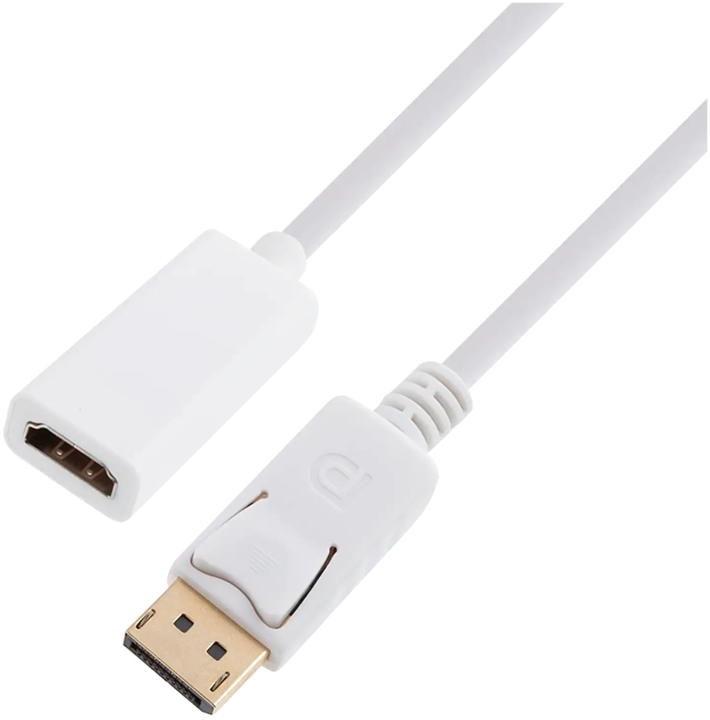 Wave Adapterikaapeli, DisplayPort uros - HDMI naaras, 25cm, Valkoinen - 1