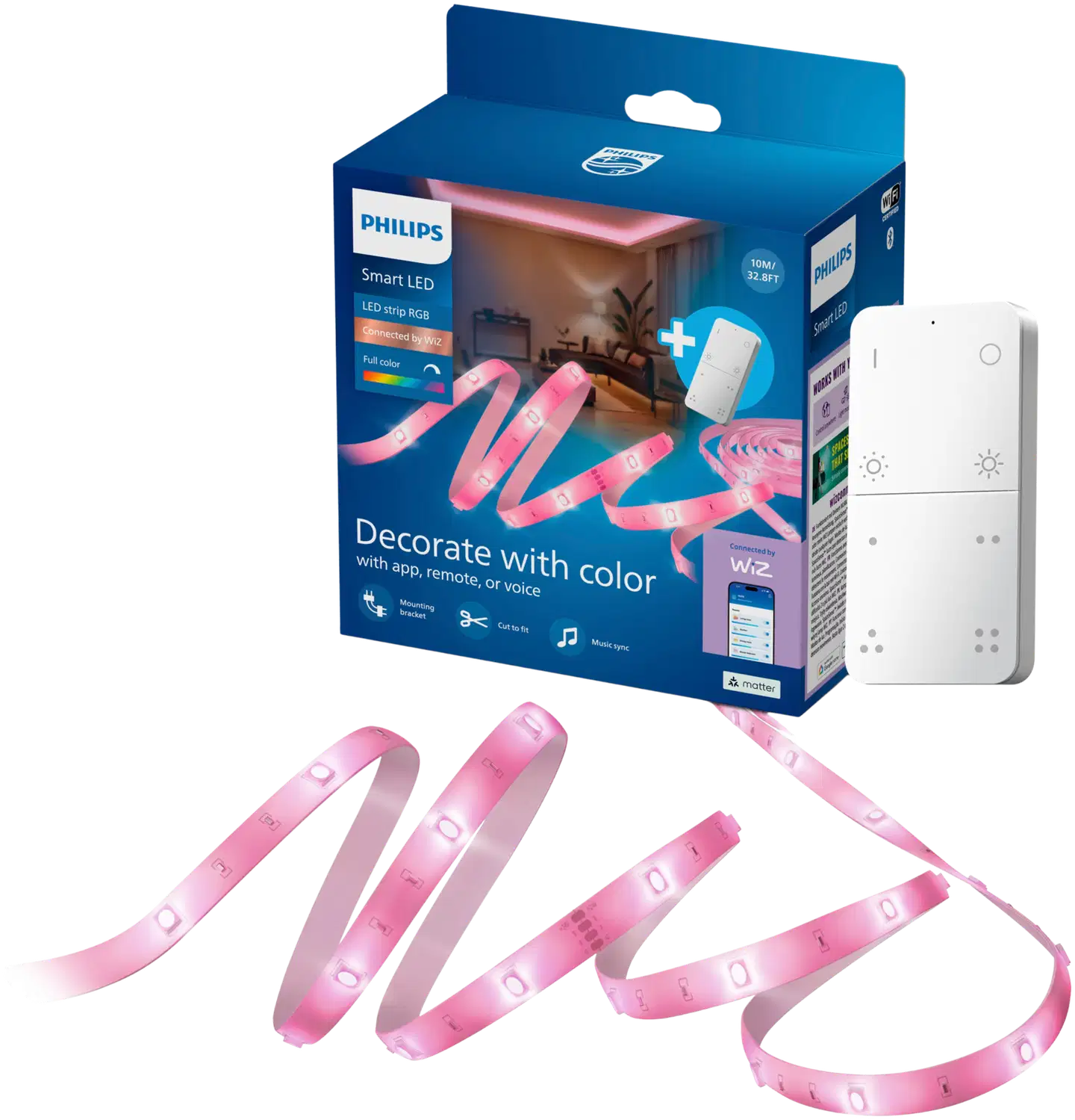 Philips Smart Lighting RGB valonauha 10m USB-C Bluetoothilla ja kaukosäätimellä - 1