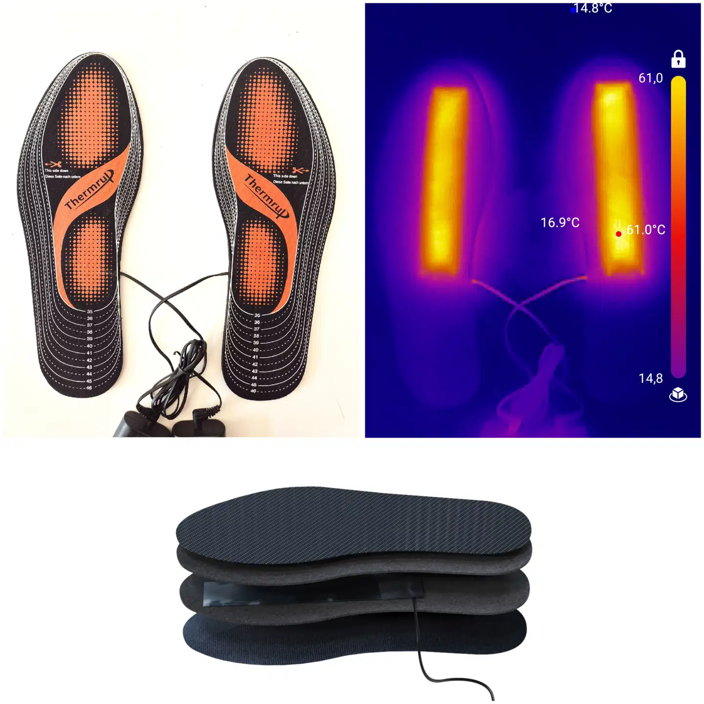 Thermrup-lämmitettävät pohjalliset paristokäyttöiset - 5