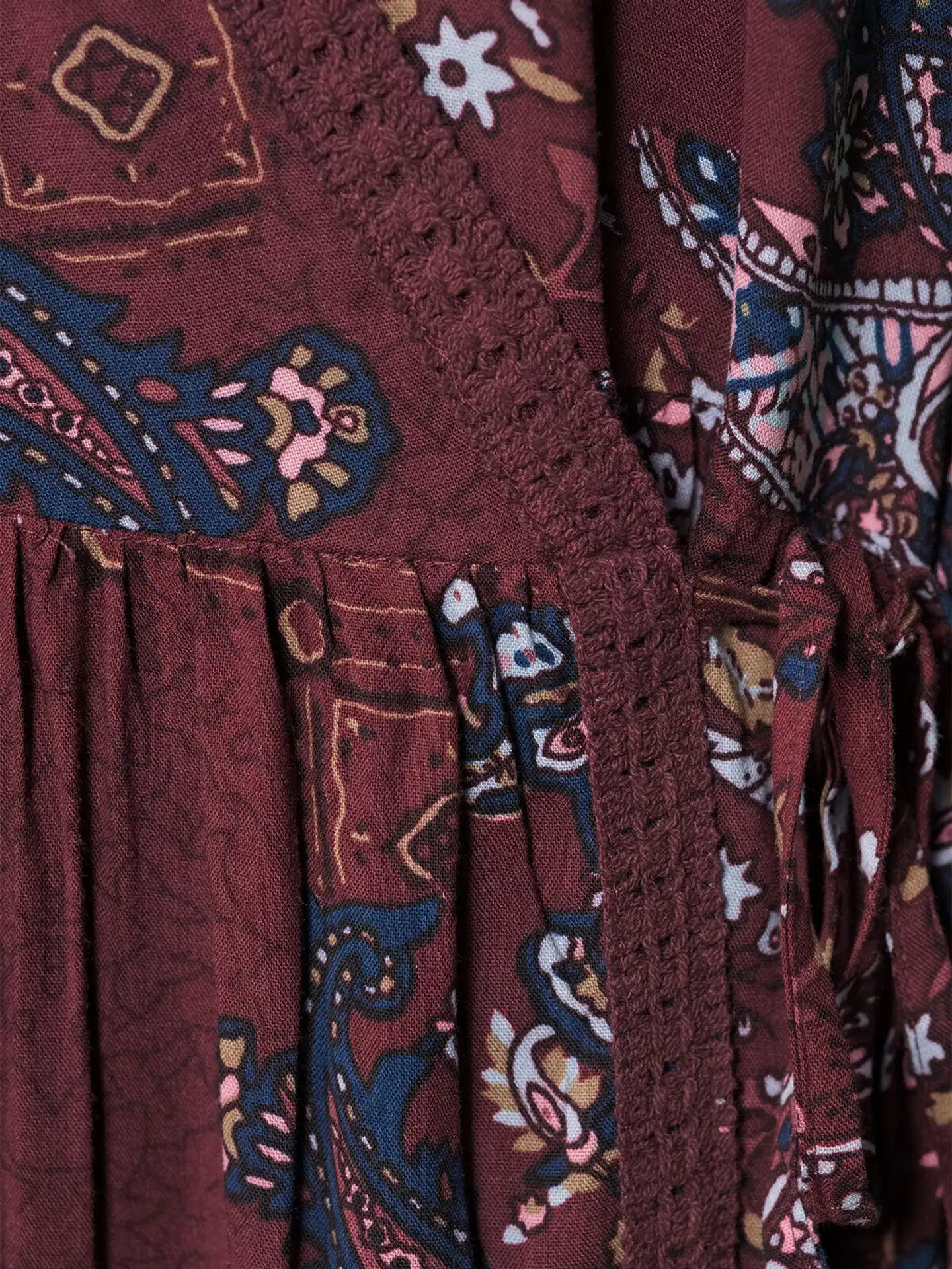Margaux Riviera naisten kuviollinen midi kietaisumekko SOK-007 - WINE - 6