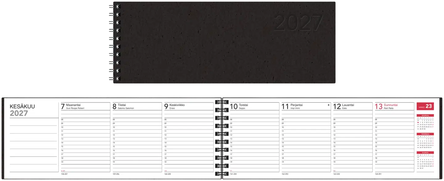 Pöytäkalenteri Protime 2027, kierrätyskartonkikansi