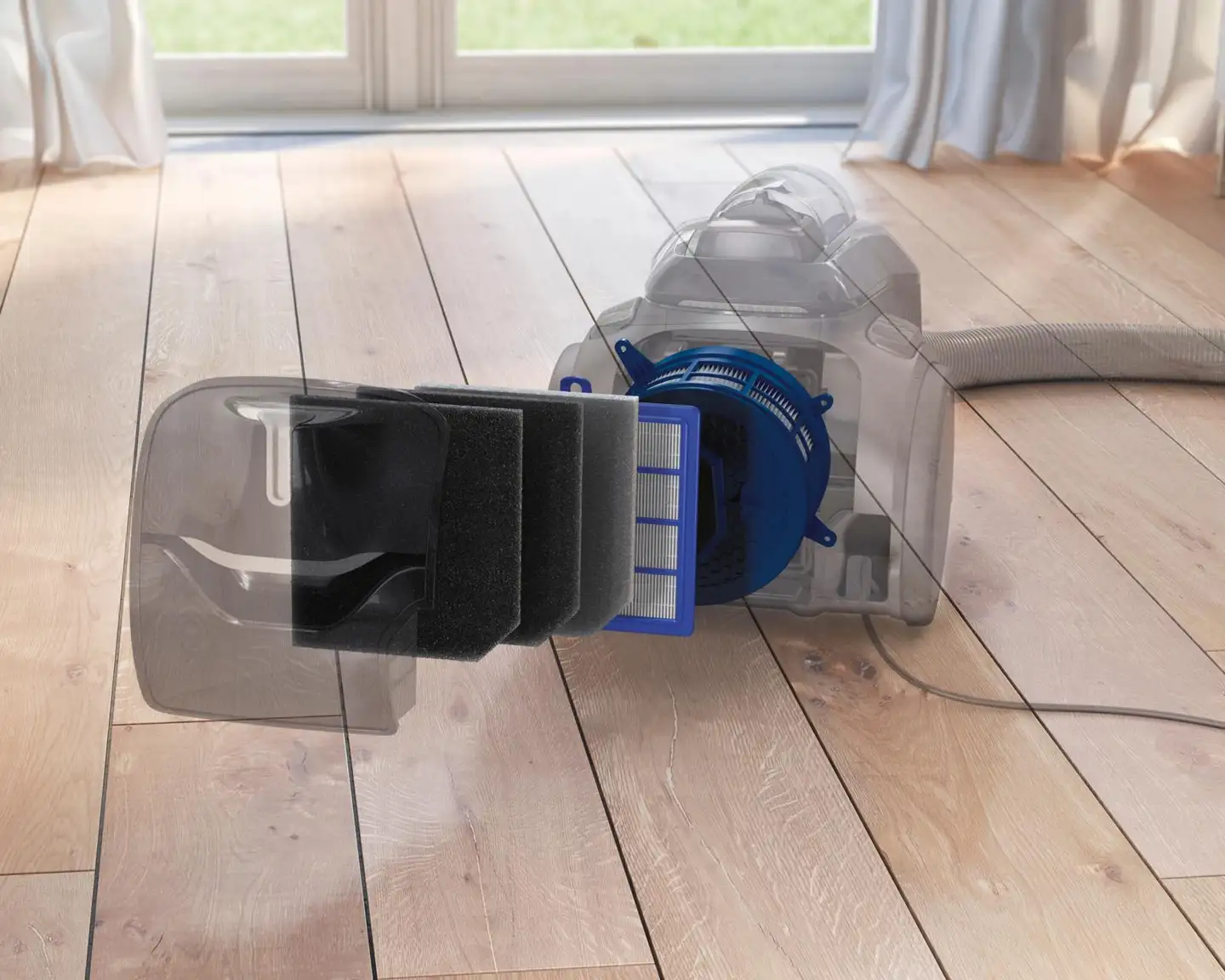 Electrolux PC91-4MG, pölypussiton pölynimuri, 7-vaiheinen suodatusjärjestelmä, pölysäiliö 1, 6 litraa, teleskooppiputki lukituksella, siivousulottuvuus 12 metriä pistorasialta, - 4