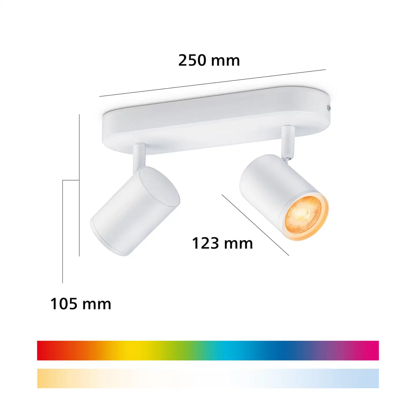Philips Smart Lighting BOS kohdevalaisin GU10 5W RGB + säädettävä valkoinen 2 kpl kaukosäätimellä - 3