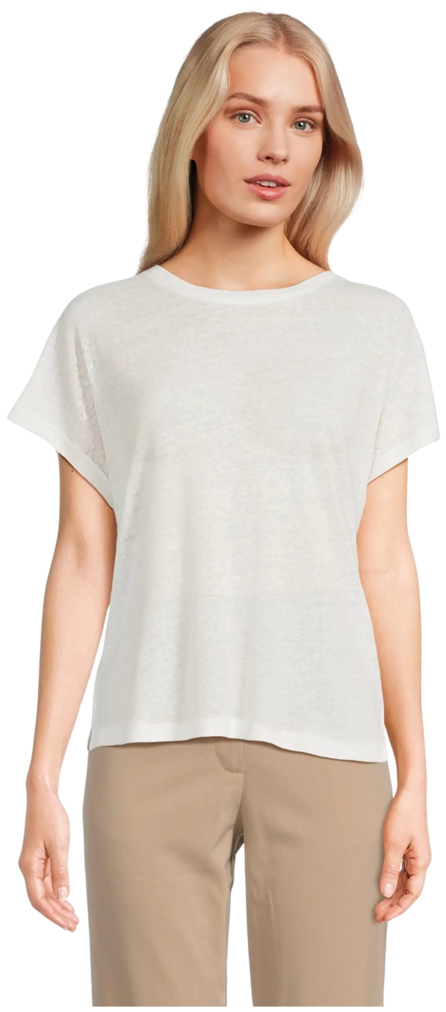 London Fog naisten trikoopusero pellavasekoitetta 213L261705 - Cloud dancer - 1