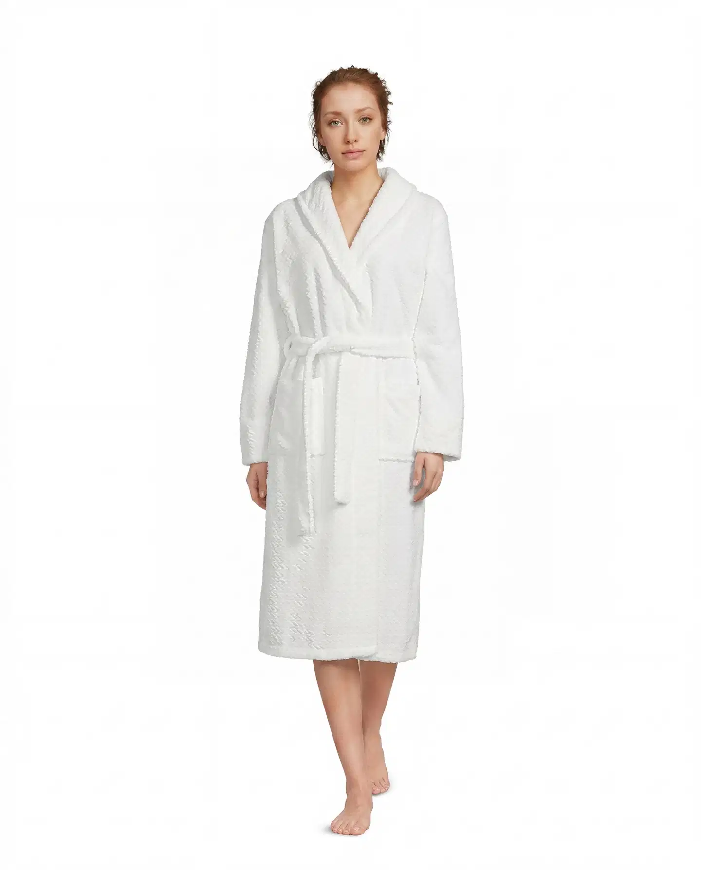 Actuelle naisten aamutakki 212A382631 - White - 1