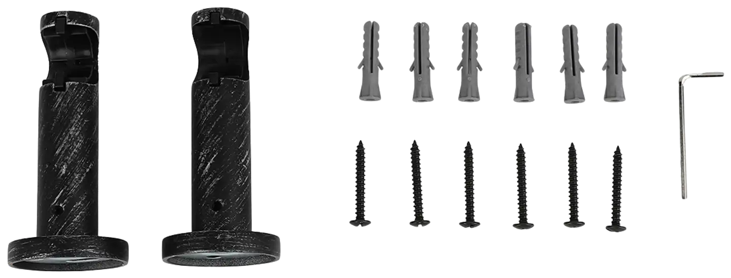 Ihanin verhotangon click-kannakkeet mustakulta 19mm 2kpl/pss - 3