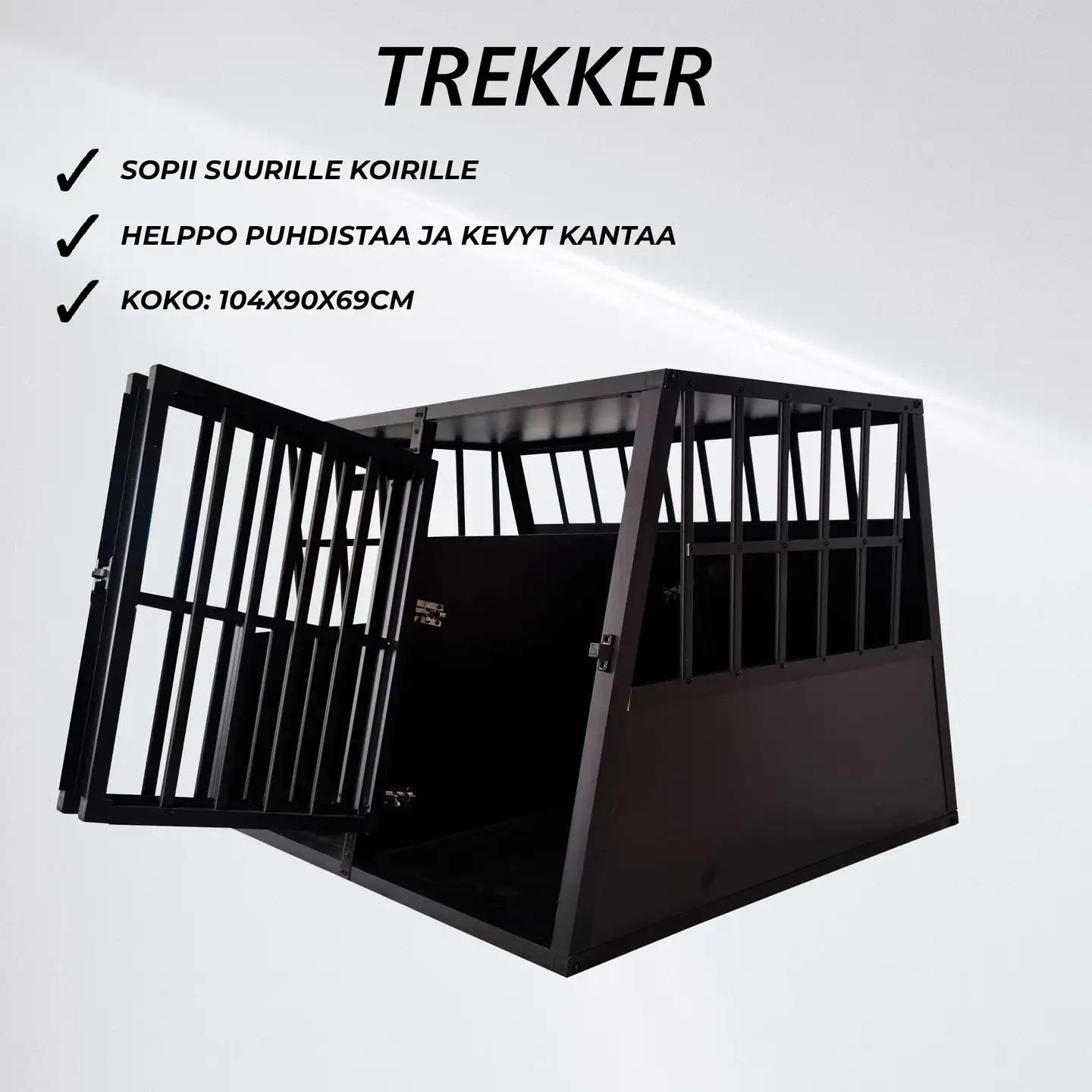 Trekker koiran kuljetushäkki XXL 104x90,5x69,5 cm musta - 7