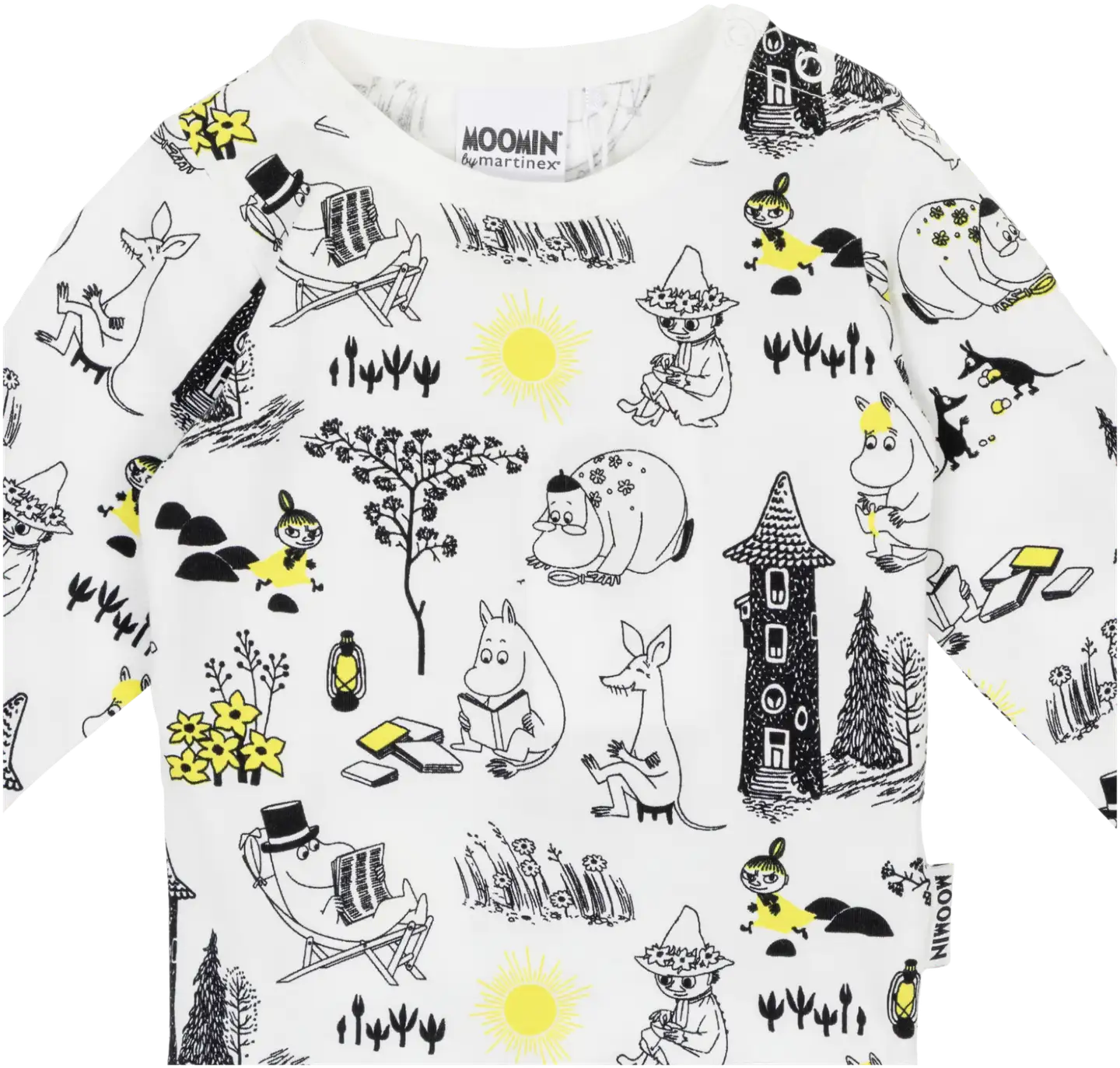 Muumi vauvojen body Laiskottelu 591079 - Mustavalkoinen - 2