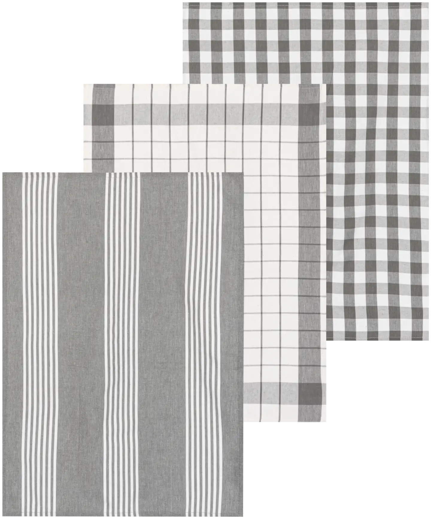 Tex Home keittiöpyyhe Stripes 3kpl harmaa - 1