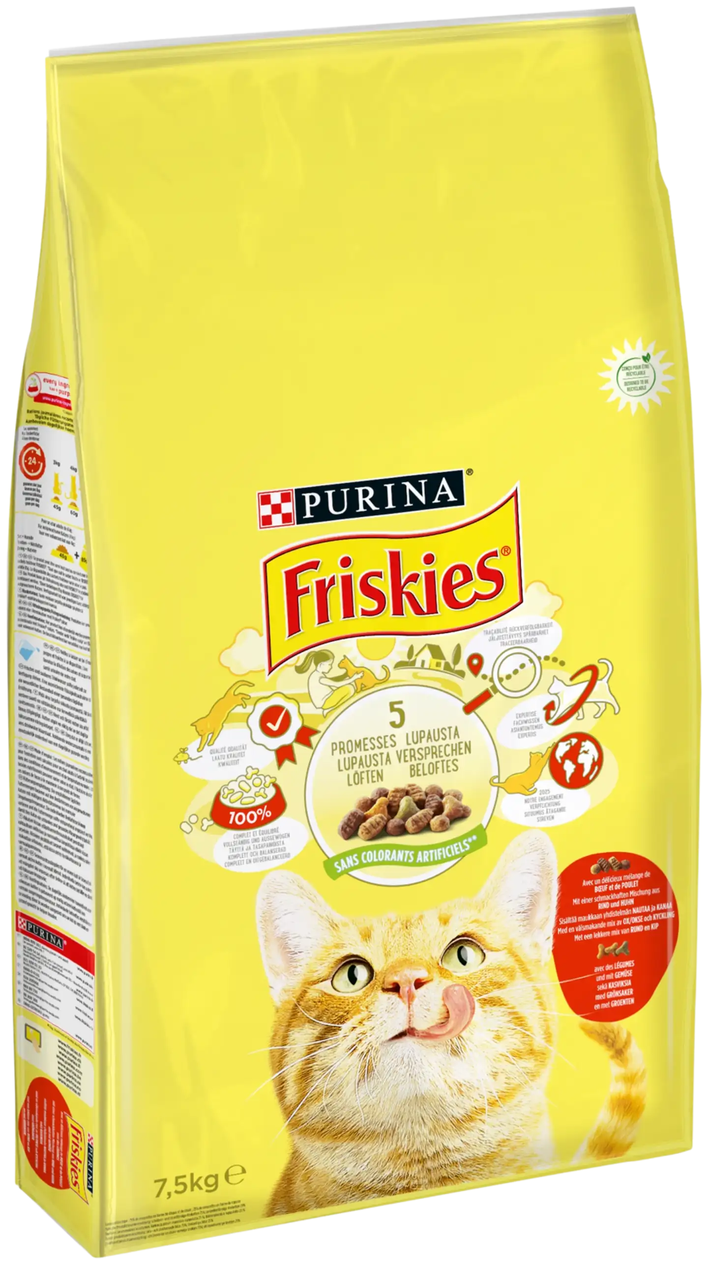 Friskies 7,5kg Adult Nautaa, Kanaa ja Kasviksia kissanruoka