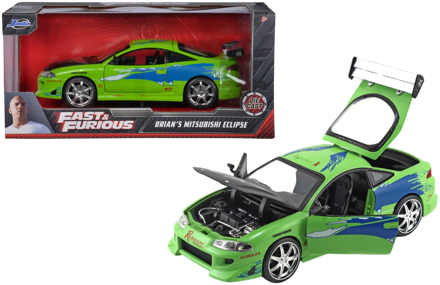 Jada Fast & Furious 1995 Mitsubishi Eclipse, 20 cm, 1:24, die cast - 1