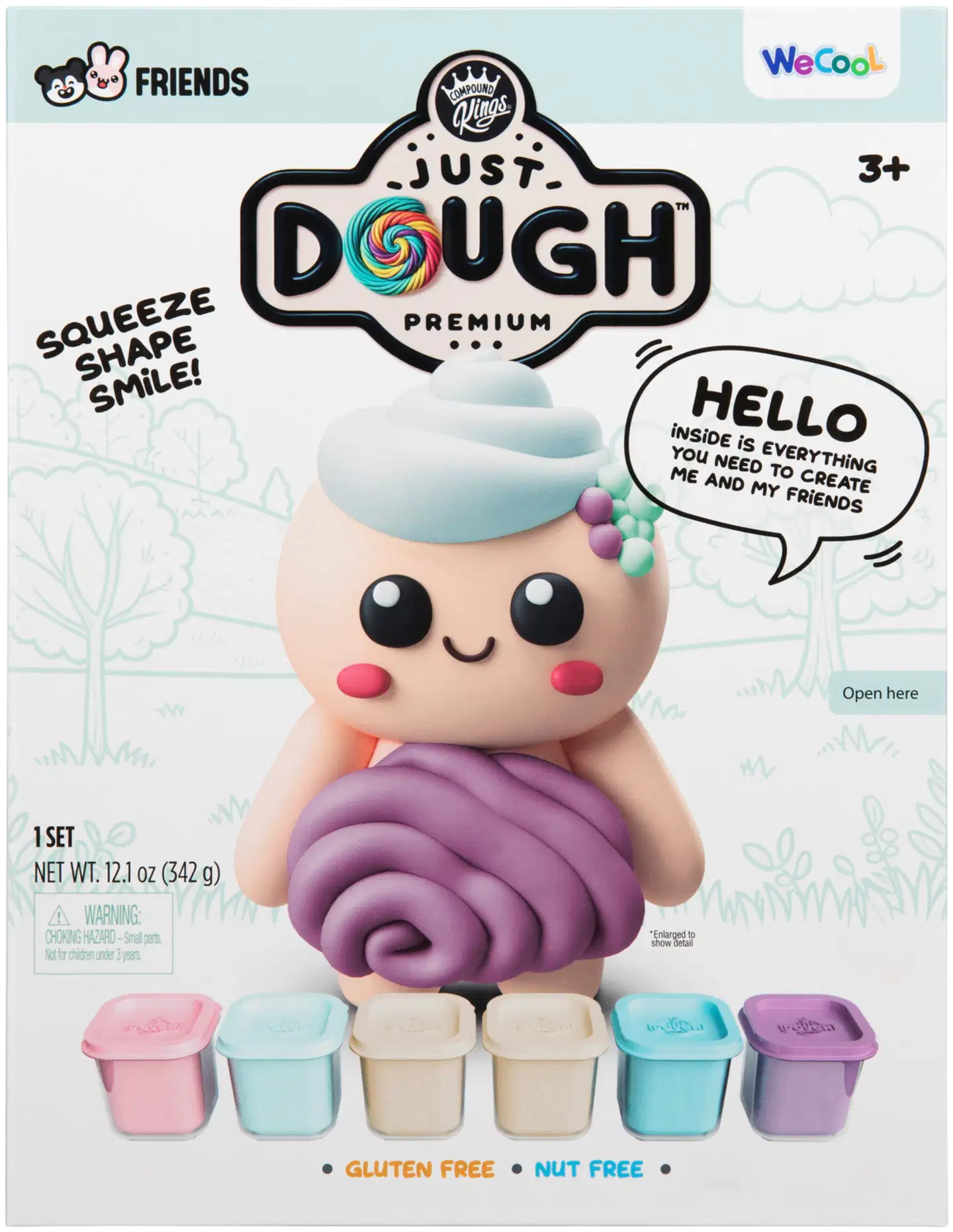 Just Dough kiharakarakteri muovailuvahasetti 6x57 g - 2
