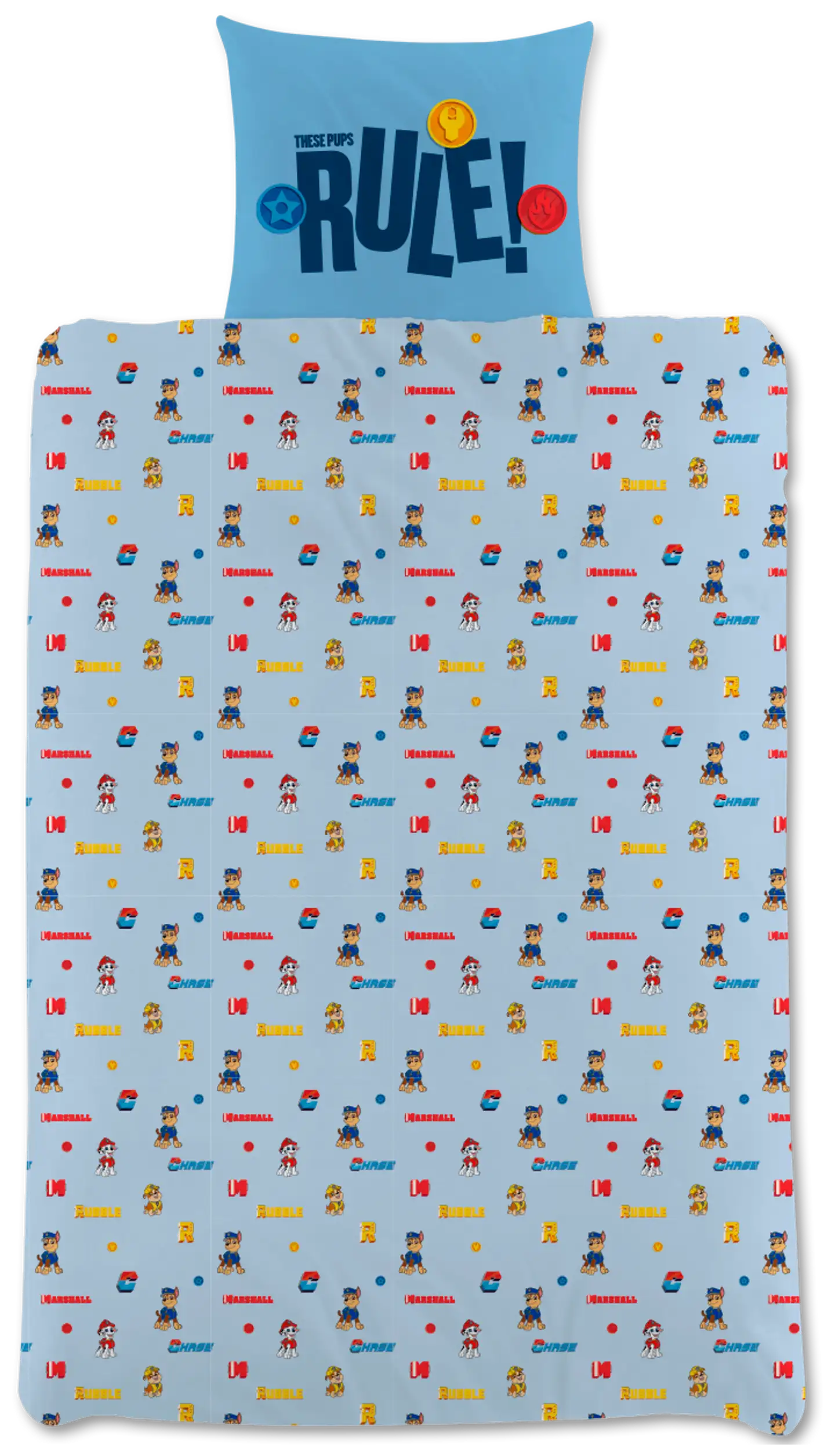 Paw Patrol lasten pussilakanasetti 120x160+40x60 cm sininen - 2