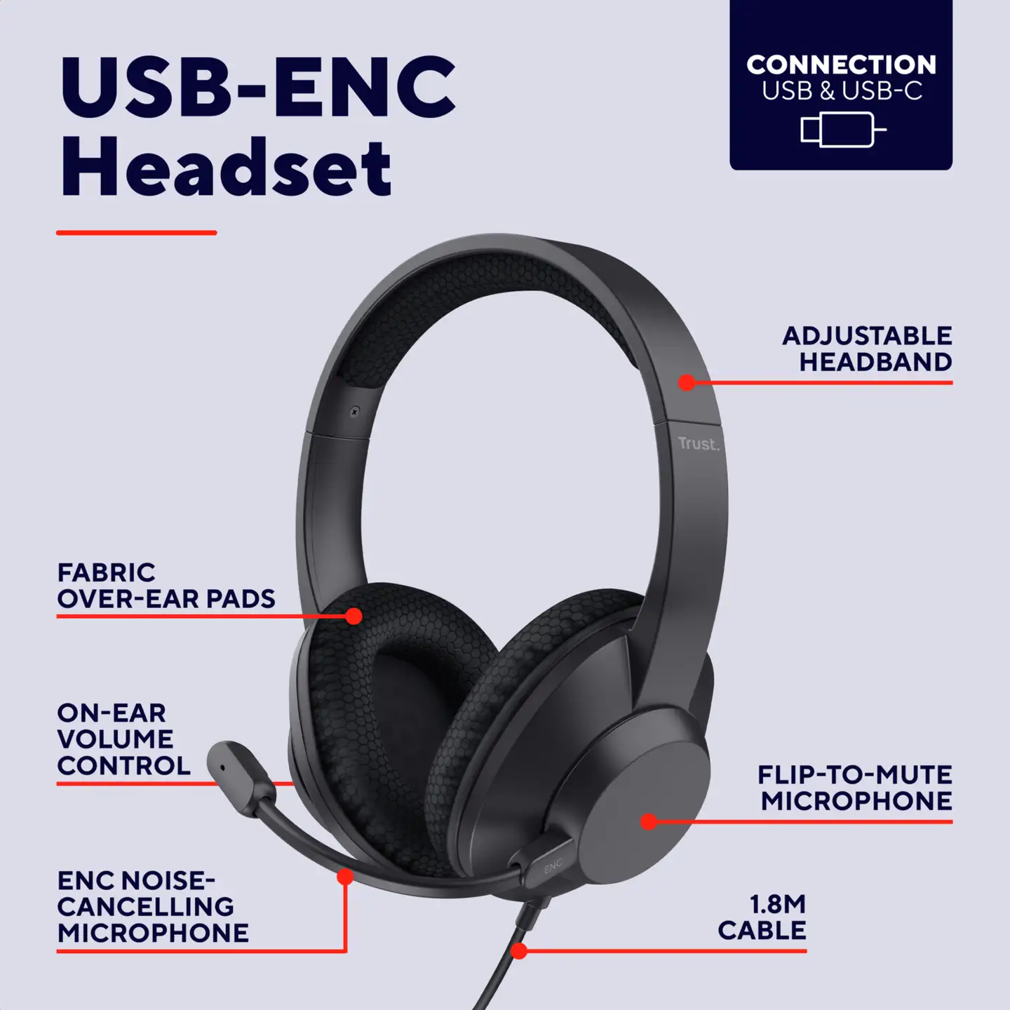 Trust Ayda max USB-C kuulokkeet ENC - 11