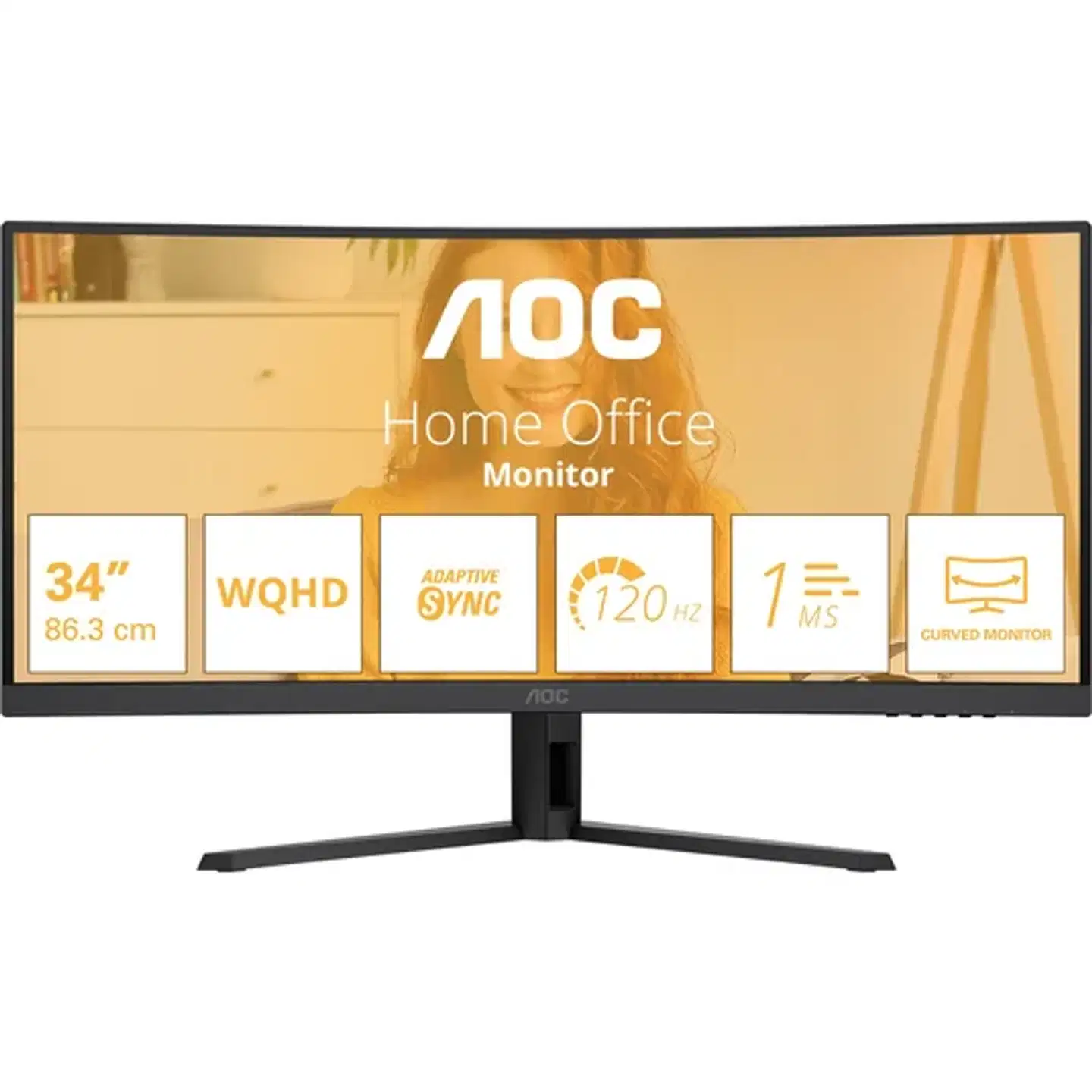 AOC kaareva näyttö CU34B3E AOC 34" UWQHD 100Hz HDMI - 1
