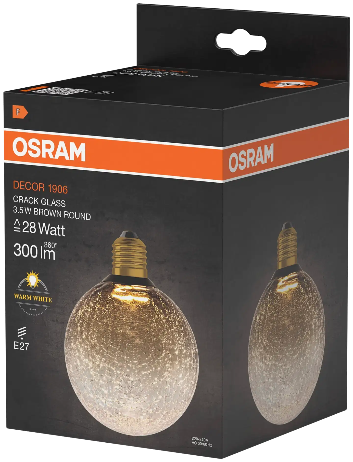Osram LED-sisustuslamppu Decor Cracked Round 3,5W E27 ruskea - 3