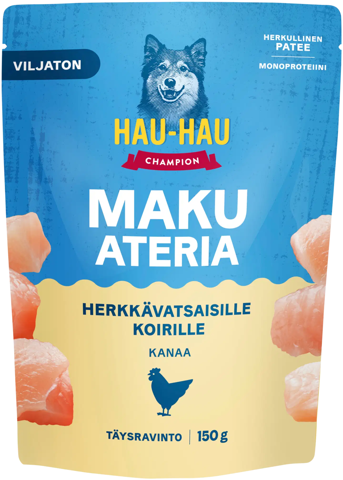 Hau-Hau Champion Makuateria Herkkävatsaisille koirille kanaa 150 g